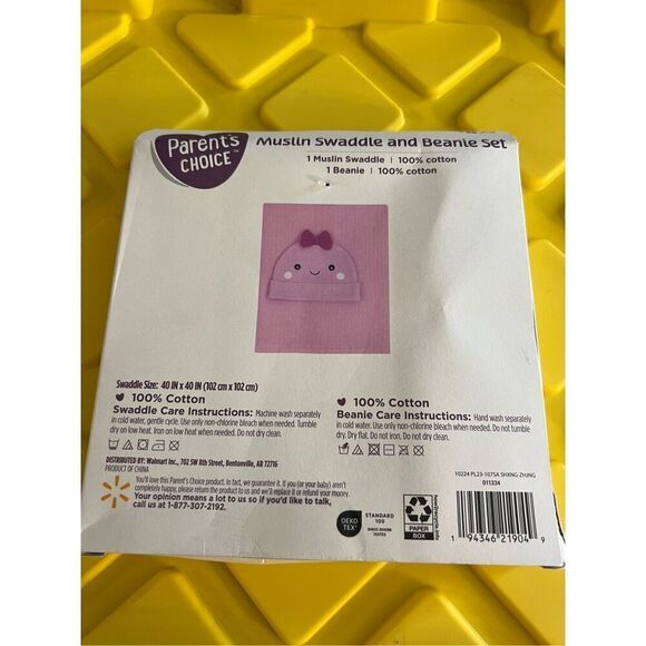 Muslin Swaddle And Beanie Set NEW 100% Cotton - Picture 7 of 7